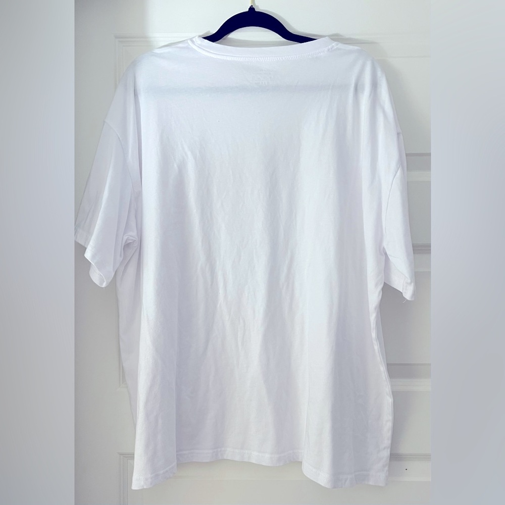 Plus Size 4XL Classic Crew Neck Short Sleeve Breathable Polyester Tee (White)
